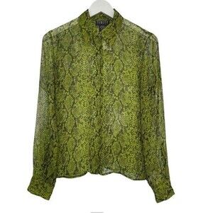 FINITY Silk Boah Snake Print Sheer Buttoned Vintage Shirt 80s 90s Classy Rich 4
